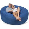 Puff Redondo Gigante com Enchimento 140x20 Diâmetro Suede:Preto - 7