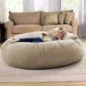 Puff Redondo Gigante com Enchimento 140x20 Diâmetro Suede:Preto - 2