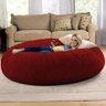 Puff Redondo Gigante com Enchimento 140x20 Diâmetro Suede:Preto - 4