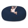 Puff Redondo Gigante com Enchimento 140x20 Diâmetro Suede:Preto - 3