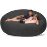 Puff Redondo Gigante com Enchimento 140x20 Diâmetro Suede:Preto - 5