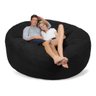 Puff Redondo Gigante com Enchimento 140x20 Diâmetro Suede:Preto - 1