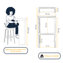 Ver imagem 2 de Kit 6 Banqueta Quadrada Preta para Balcão Ilha Cozinha Gourmet Bancada Piscina Bares Àrea de Lazer