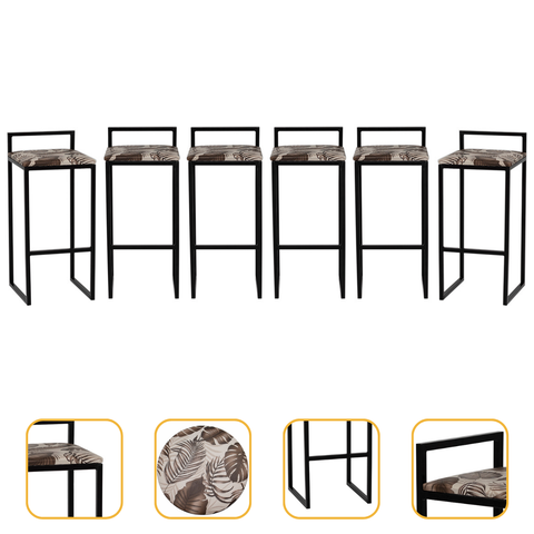 Kit 6 Banqueta Quadrada Preta para Balcão Ilha Cozinha Gourmet Bancada Piscina Bares Àrea de Lazer