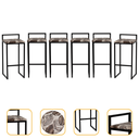 Ver imagem 1 de Kit 6 Banqueta Quadrada Preta para Balcão Ilha Cozinha Gourmet Bancada Piscina Bares Àrea de Lazer