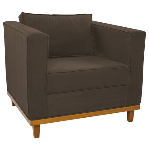 Poltrona Decorativa Europa Suede Doce Sonho Móveis - Marrom