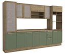 Ver imagem 2 de Armário de Cozinha Modulada Completa Reta 8 Peças 3,20m 288 Botanic Kappesberg
