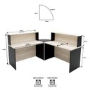Ver imagem 5 de Balcão Atendimento de Canto em L Recepção Consultório 120x60 Netmobil - Dubai