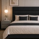 Ver imagem 2 de Cabeceira para Cama Casal Queen Estofada 1,58 Mts Iza Vilajo: Suede Preto