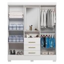 Ver imagem 4 de Guarda Roupa Solteiro Paris 2045150 e Armário Multiuso New 2000192 Branco - Aramóveis