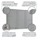 Ver imagem 5 de Armário Aéreo para Cozinha 3 Portas 120cm Americana Cinza Crystal