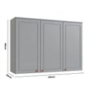 Ver imagem 3 de Armário Aéreo para Cozinha 3 Portas 120cm Americana Cinza Crystal