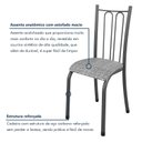 Ver imagem 4 de Kit 6 Cadeiras de Jantar Estofadas Aço Amanda Prata/Preto