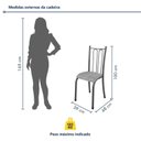 Ver imagem 2 de Kit 6 Cadeiras de Jantar Estofadas Aço Amanda Prata/Preto