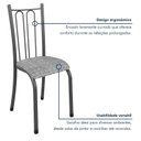 Ver imagem 6 de Kit 6 Cadeiras de Jantar Estofadas Aço Amanda Prata/Preto