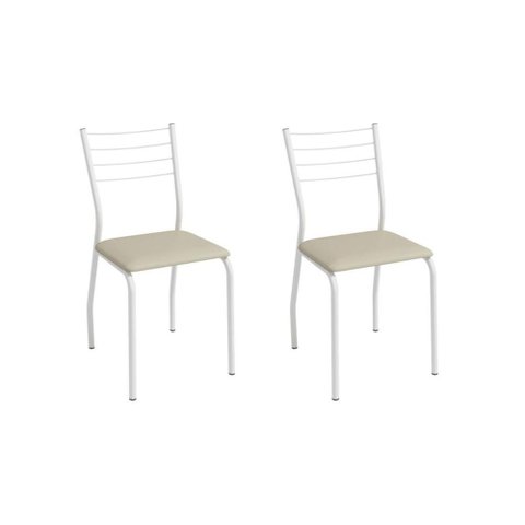 Cadeira Cozinha Kit 2un Malta 2C140 Branco 16 Kappesberg
