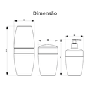 Ver imagem 3 de Kit Acessório Saboneteira Porta Escova e Algodão para Banheiro Essence Cor Vermelho Durín