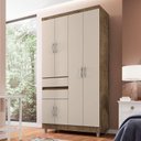 Ver imagem 4 de Guarda-Roupa Solteiro 6 Portas 2 Gavetas 2260 Demolição/Baunilha - Araplac