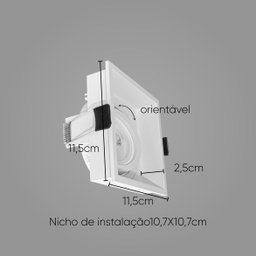 Spot Embutir Slim Frame Branco Ya002 Bella + LED AR70 ST2729 - 2