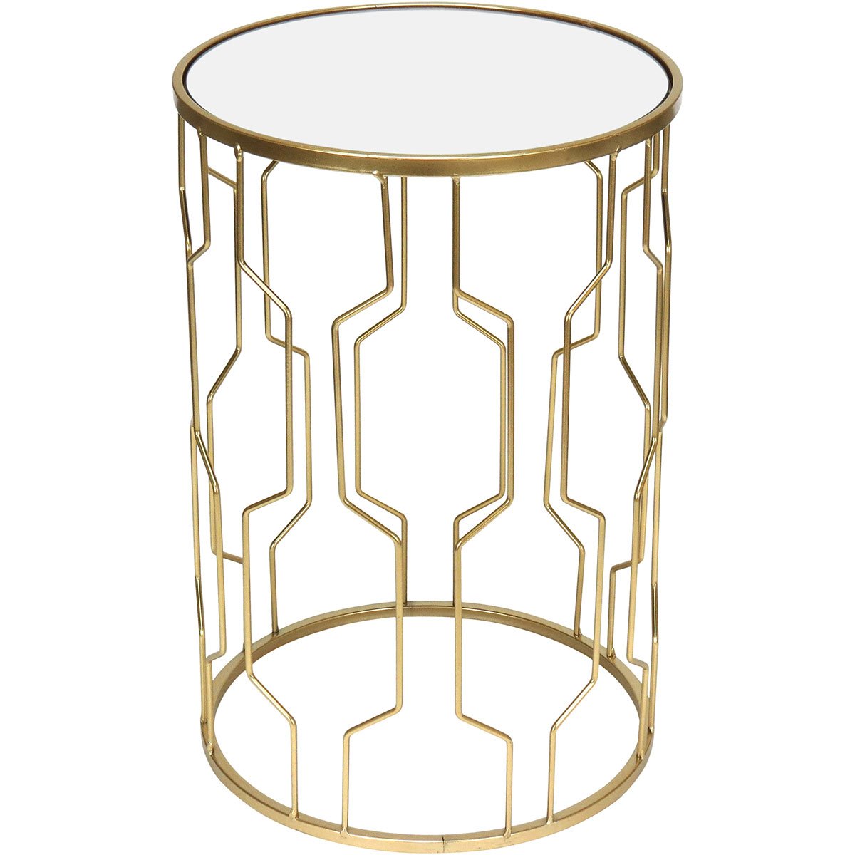 Jogo 2 Mesas Lateral Canto Sala Decorativa Home&co Metal Dourado - 3