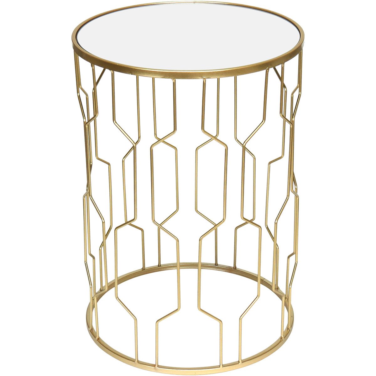 Jogo 2 Mesas Lateral Canto Sala Decorativa Home&co Metal Dourado - 2