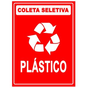 Placa Coleta Seletiva Condomínio Material Reciclável - Plástico Reciclável 15x20cm Tacolado 10 Unida
