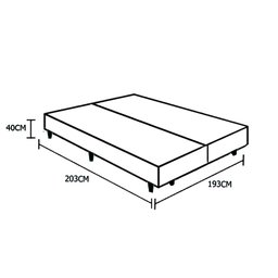 Base Box King Bipartido NK Camas Suede Cinza 40x193x203 - 3