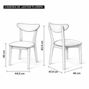 Ver imagem 3 de Kit 2 Cadeiras Madeira Maciça Floripa Estofada Premium Ergonomica Confortável Mel Courino Bege