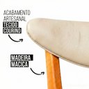 Ver imagem 4 de Kit 2 Cadeiras Madeira Maciça Floripa Estofada Premium Ergonomica Confortável Mel Courino Bege