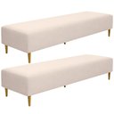 Ver imagem 1 de Kit 02 Puffs Decorativo Bali W01 Pés Palito 170x60cm Suede Bege - Lyam Decor
