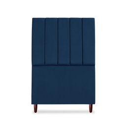 Cabeceira Estofada Cama Box Solteiro Carla 90cm com Frame Suede:azul Marinho - 3