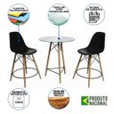 Ver imagem 2 de Mesa Bistrô Eames Eiffel Vidro com 2 Banquetas Pretas de Madeira