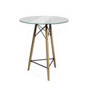 Ver imagem 4 de Conjunto Mesa Bistrô Eames Eiffel Vidro com 3 Banquetas Brancas de Madeira
