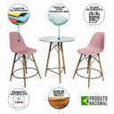 Ver imagem 2 de Mesa Bistrô Eames Eiffel Vidro com 2 Banquetas Rosas de Madeira