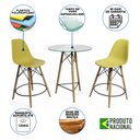 Ver imagem 2 de Mesa Bistrô Eames Eiffel Vidro com 2 Banquetas Amarelas de Madeira