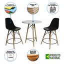 Ver imagem 2 de Conjunto Bistrô Eames Eiffel Mesa Branca com 2 Banquetas Pretas de Madeira