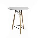 Ver imagem 4 de Conjunto Bistrô Eames Eiffel Mesa Branca com 3 Banquetas Pretas de Madeira