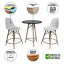 Ver imagem 2 de Mesa Bistrô Eames Eiffel Preta com 2 Banquetas Brancas de Madeira
