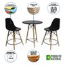 Mesa Bistrô Eames Eiffel Preta com 2 Banquetas Pretas de Madeira - 2