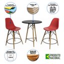 Ver imagem 2 de Mesa Bistrô Eames Eiffel Preta com 2 Banquetas Vermelhas de Madeira
