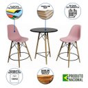 Ver imagem 2 de Mesa Bistrô Eames Eiffel Preta com 2 Banquetas Rosas de Madeira