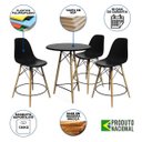 Ver imagem 2 de Conjunto Mesa Bistrô Eames Eiffel Preta com 3 Banquetas Pretas de Madeira