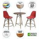 Ver imagem 2 de Mesa Bistrô Eames Eiffel Amêndoa com 2 Banquetas Vermelhas de Madeira