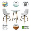 Ver imagem 2 de Mesa Bistrô Eames Eiffel Vidro com 2 Banquetas Brancas de Madeira