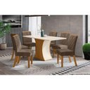 Ver imagem 3 de Mesa para Cozinha Luiza SC14 + Tampo Madeirado Vidro Reto 160x90cm Nature/Off White - Henn