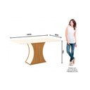 Ver imagem 2 de Mesa para Cozinha Luiza SC14 + Tampo Madeirado Vidro Reto 160x90cm Nature/Off White - Henn