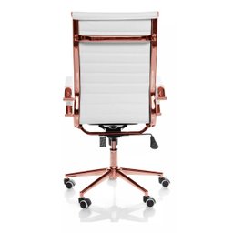 Cadeira de Escritório Giratoria Eames Branca - Alta | Rosé Gold - 4