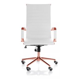Cadeira de Escritório Giratoria Eames Branca - Alta | Rosé Gold - 3