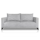 Ver imagem 3 de Sofá Living 2 Lugares 1,60m Horus Bouclê Cinza Pés de Aço - Pallazio