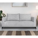 Ver imagem 2 de Sofá Living 2 Lugares 1,60m Horus Bouclê Cinza Pés de Aço - Pallazio